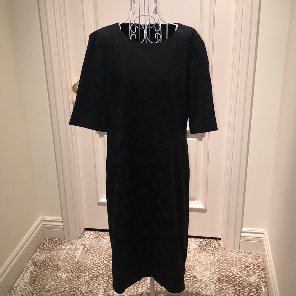 Pink Tartan Black Floral Jacquard Dress – Size 10